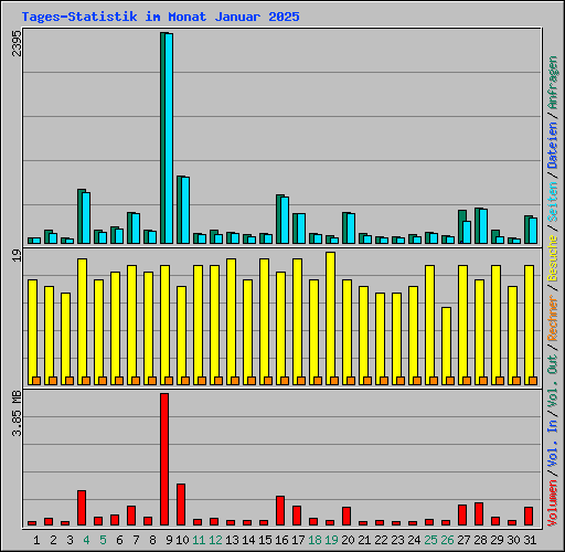 Tages-Statistik im Monat Januar 2025